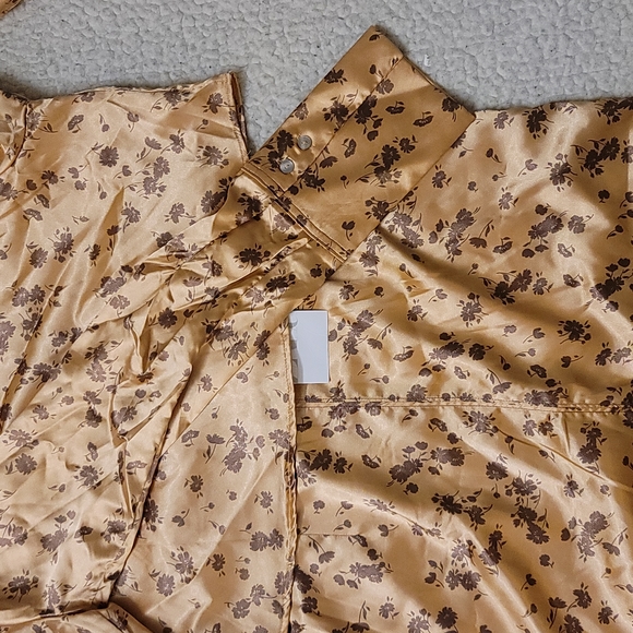 NWT Zara Satin Croped Top and Midi Skirt Set in Copper - Picture 11 of 13